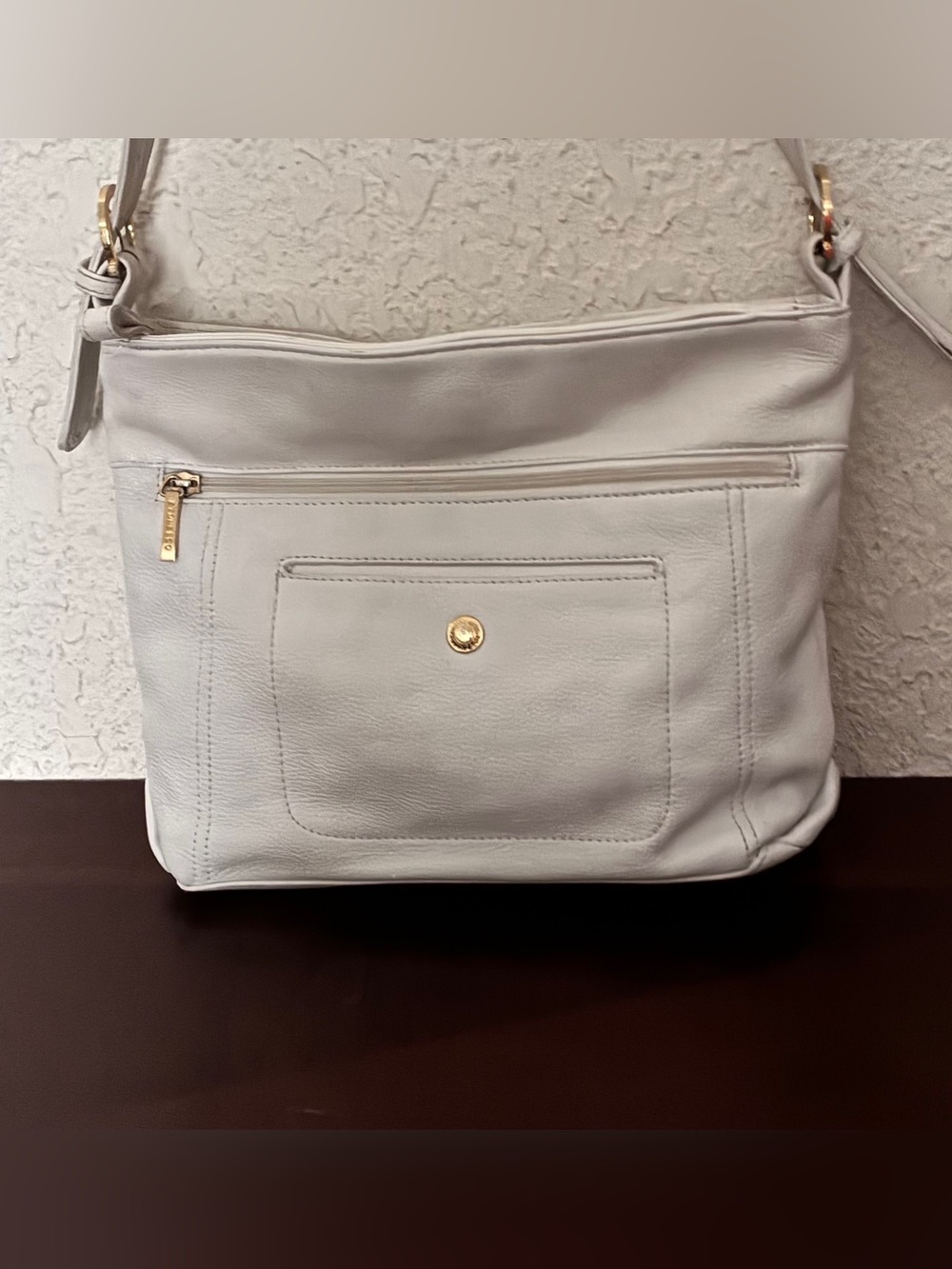 Stone Mountain White Leather Crossbody